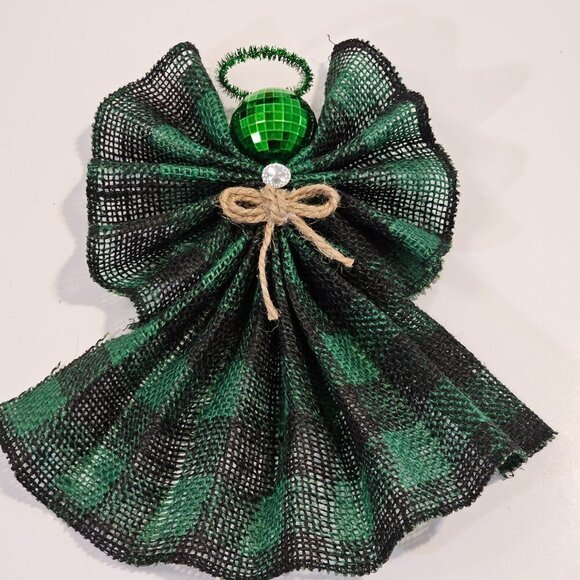 Pretty Burlap Holiday Christmas Angel - Picture 2 of 6